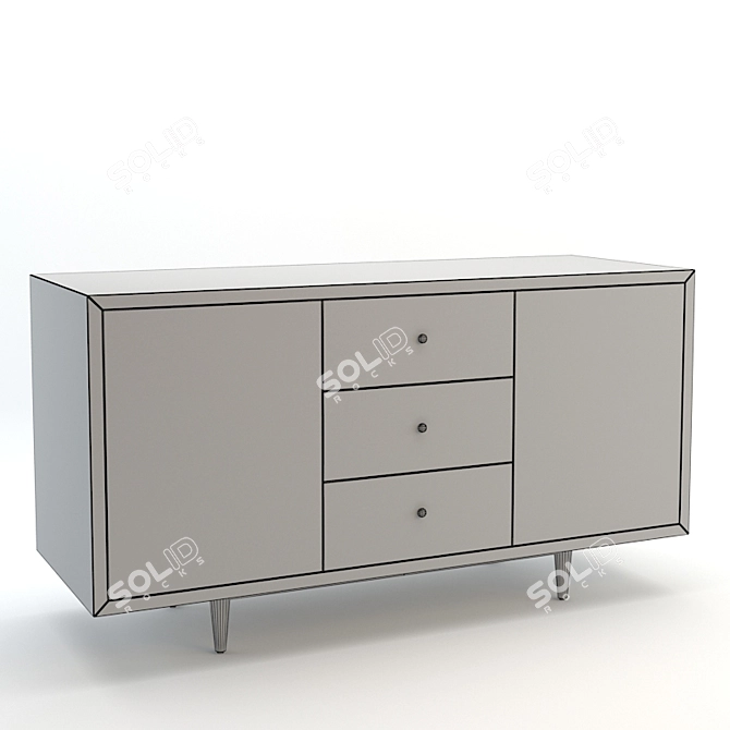 Modern Industrial Console Table 3D model image 2