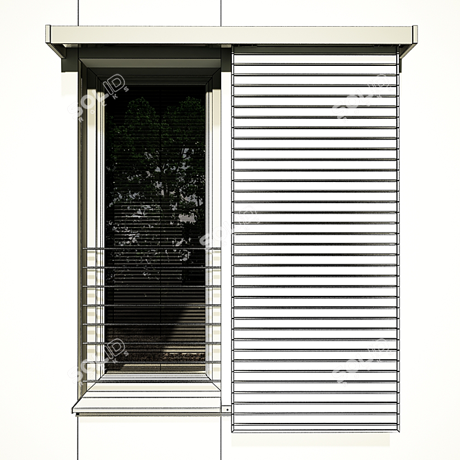 Classic Shutters Window 3D model image 2