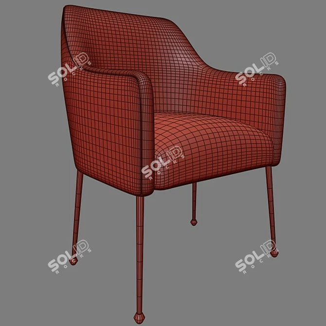 Luxurious Velvet Armchair: Anthropologie Elowen 3D model image 3