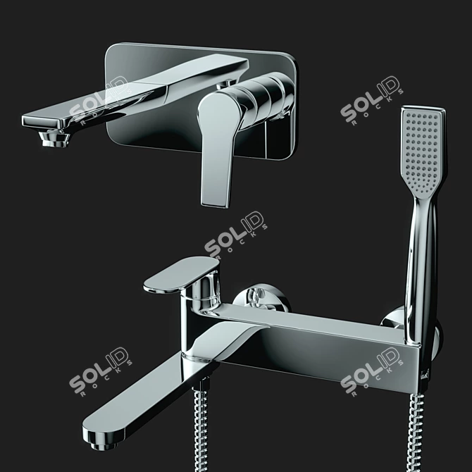 Elegant Elghansa Bath Mixers 3D model image 1