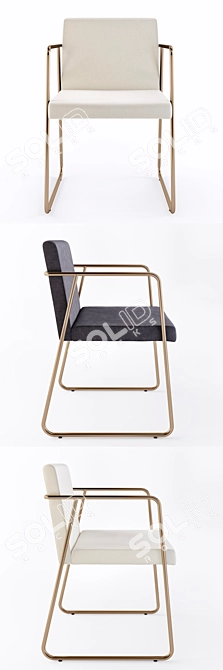 Sleek CB2 Rouka Chair 3D model image 2