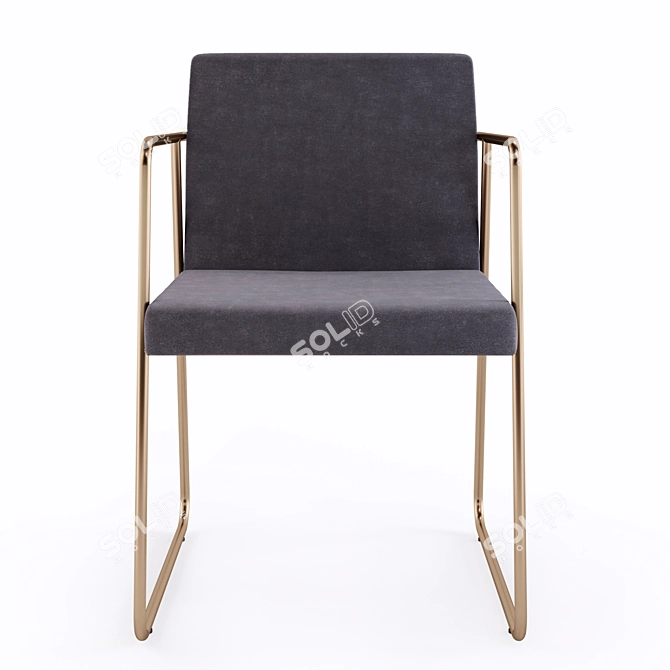 Sleek CB2 Rouka Chair 3D model image 3
