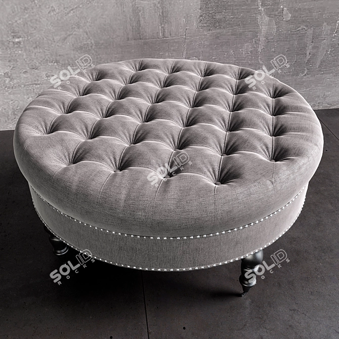 Natural Elegance: Ravi Tufted Ottoman 3D model image 1