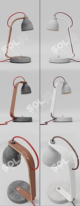 Minimalist Concrete Desk Light 3D model image 2