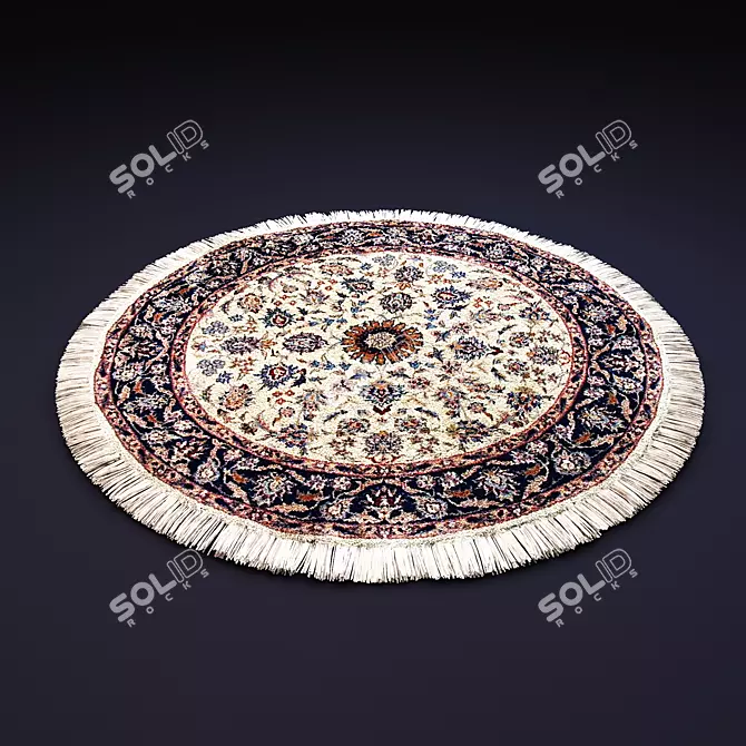 Stylish Circle Carpet 3D model image 1