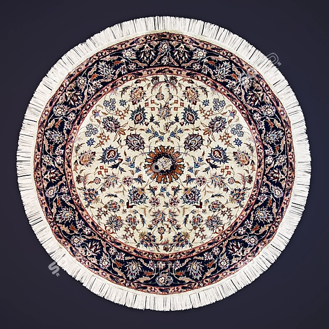 Stylish Circle Carpet 3D model image 2