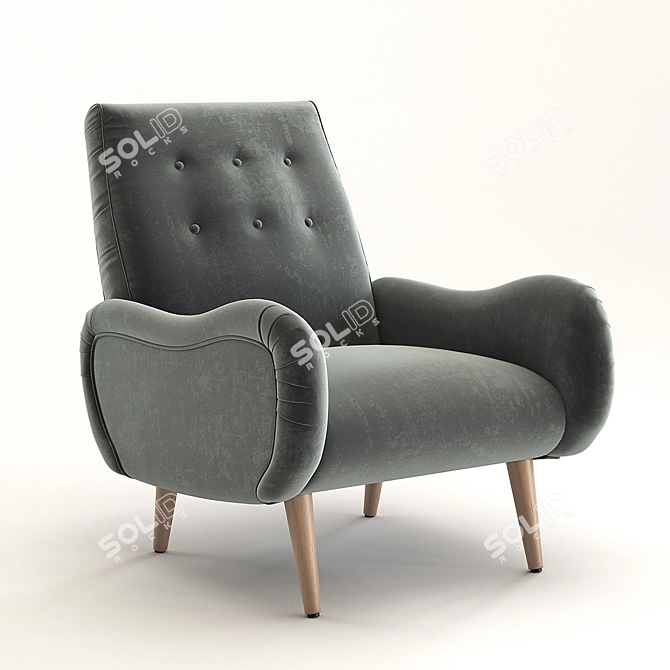 Luxurious Velvet Losange Chair 3D model image 1