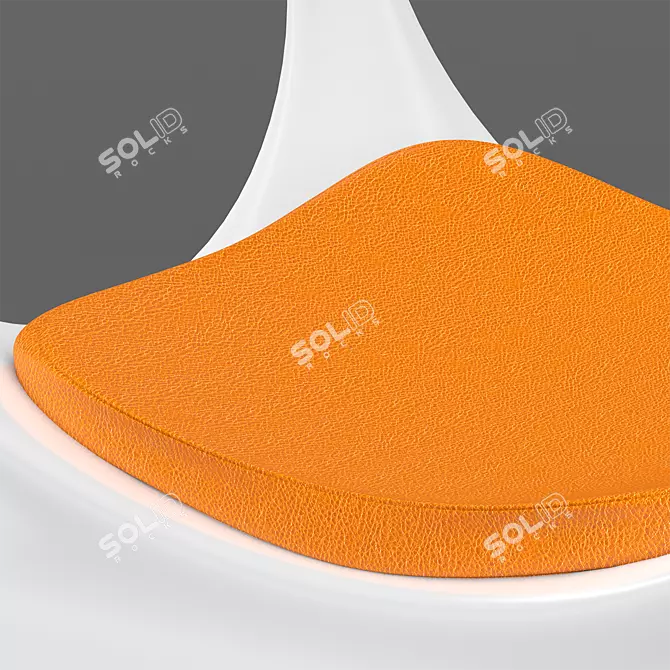 Futuristic Orange Leather Chair 3D model image 3