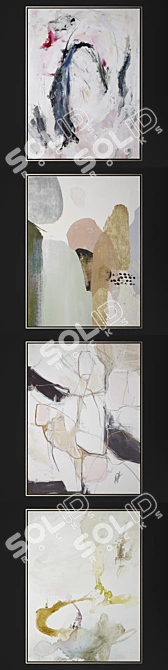 Modern Artworks Collection - 4 Pieces 3D model image 2