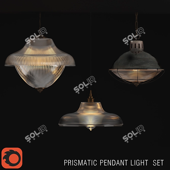 Vintage Crystal Lighting 3D model image 1