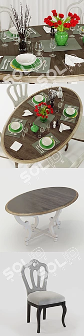 Elegant Dining Set: Garda Decor 3D model image 3