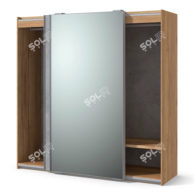 Elegant Sliding Wardrobe Solution 3D model image 2