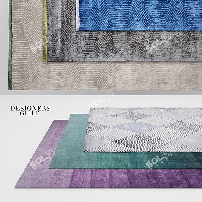 Stylish Designers Guild Rugs Set 3D model image 1