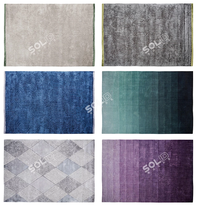 Stylish Designers Guild Rugs Set 3D model image 2