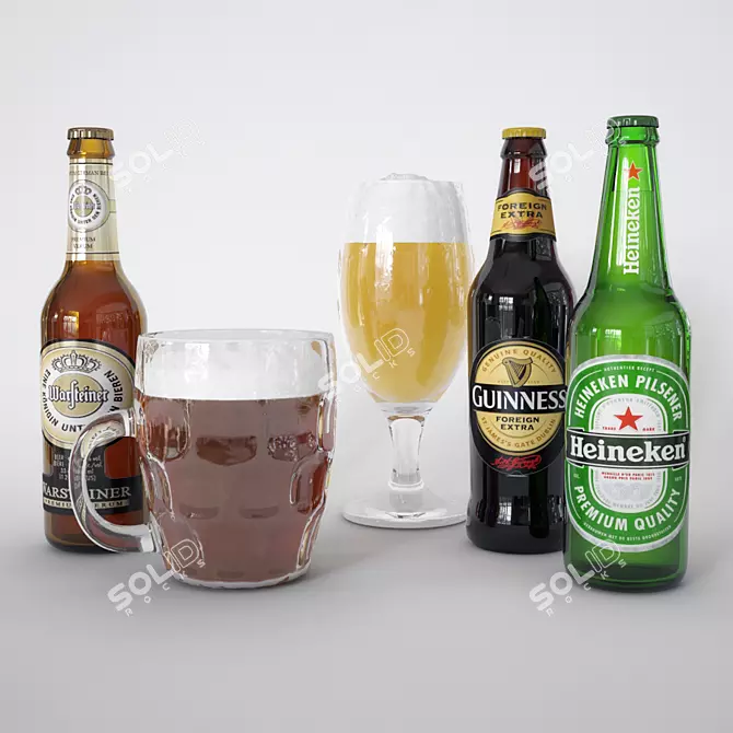 Craft Brew Bottled Beer 3D model image 1