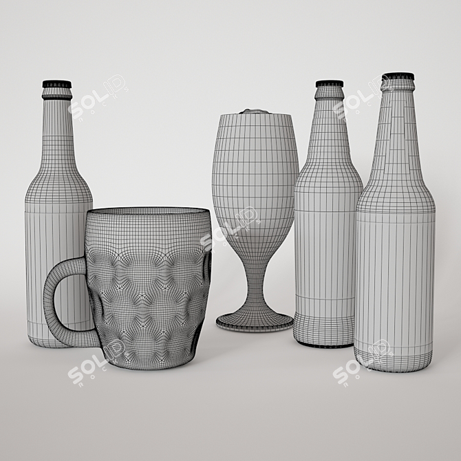 Craft Brew Bottled Beer 3D model image 2