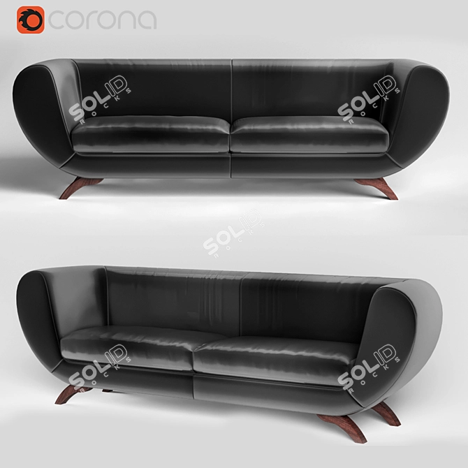 Elegant Double Seater Sofa 3D model image 1