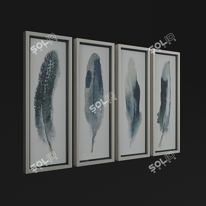 Exquisite Feathered Beauty Decor 3D model image 3