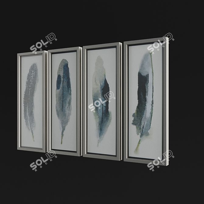 Exquisite Feathered Beauty Decor 3D model image 1