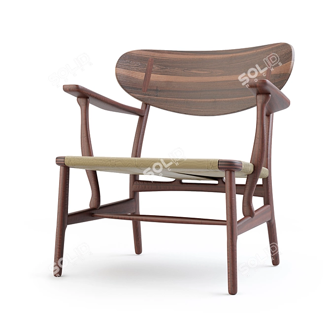 Title: Carl Hansen CH22 Chair: Legendary Danish Design 3D model image 1