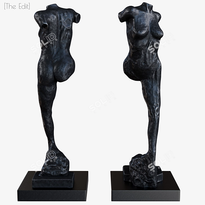 Elegant Bronze Sculpture 3D model image 1