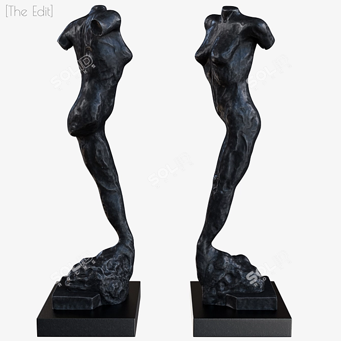 Elegant Bronze Sculpture 3D model image 2