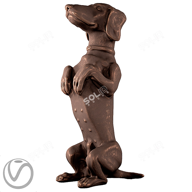 Adorable Dachshund: Perfect Pet Companion! 3D model image 1