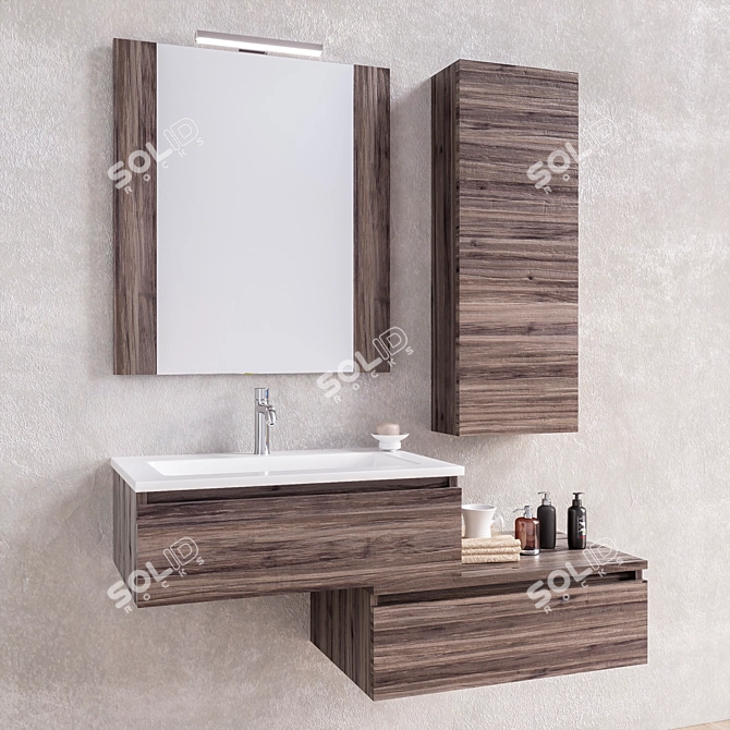 Modular Bathroom Furniture Set 3D model image 2