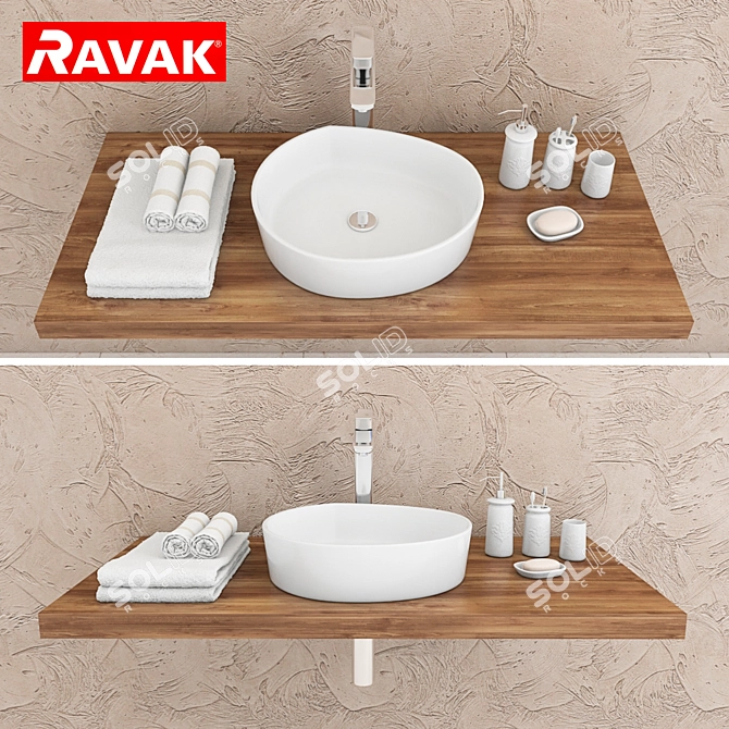 Modern Washbasin Ravak Moon 3 3D model image 1