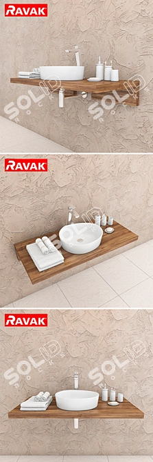 Modern Washbasin Ravak Moon 3 3D model image 2