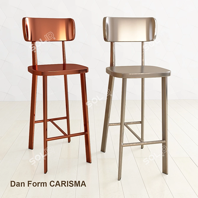 Stylish Carisma Barstool by Dan Form 3D model image 1