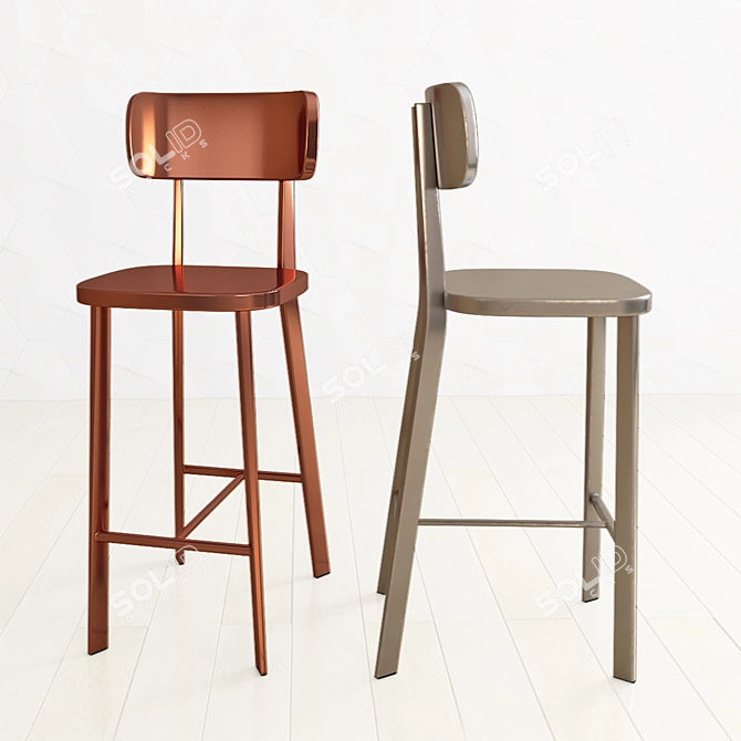 Stylish Carisma Barstool by Dan Form 3D model image 2