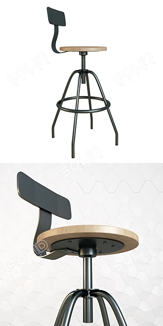 Swivel Studio Work Stool: Maximizing Comfort and Efficiency 3D model image 3