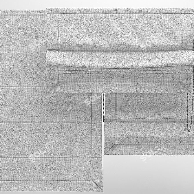 Versatile Roman Curtain with Textured Design 3D model image 3