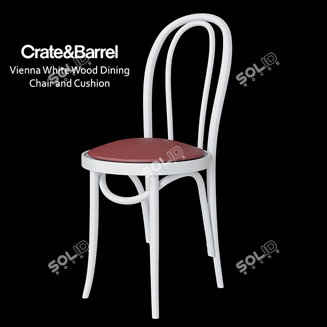 Elegant Vienna White Dining Chair 3D model image 1