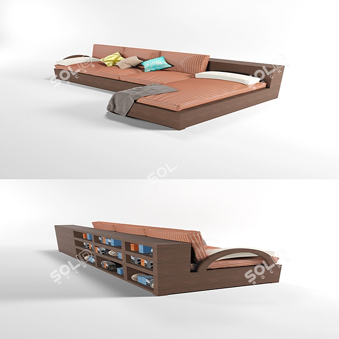 Title: Elegant Library Sofa 3D model image 1