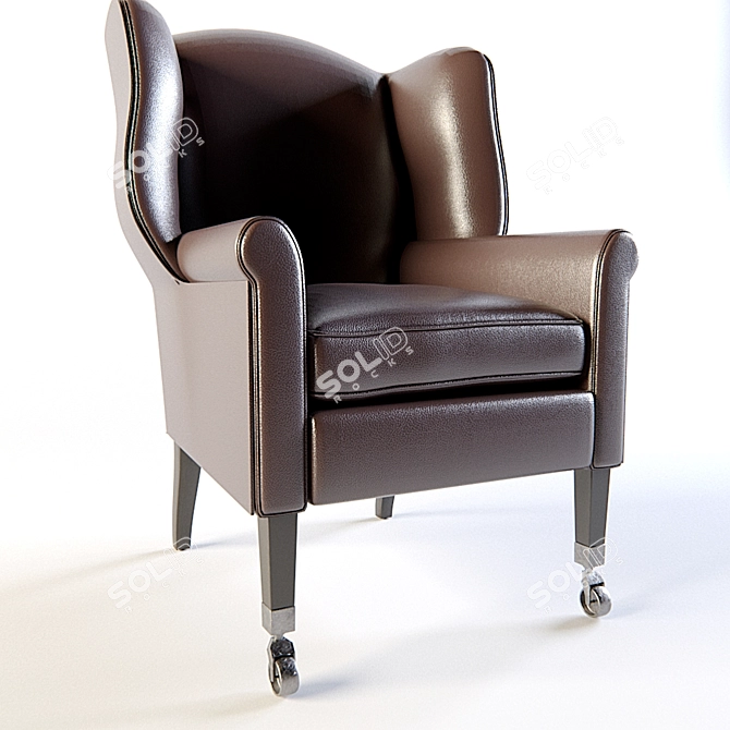 Luxury Leather Asher Chair 3D model image 3