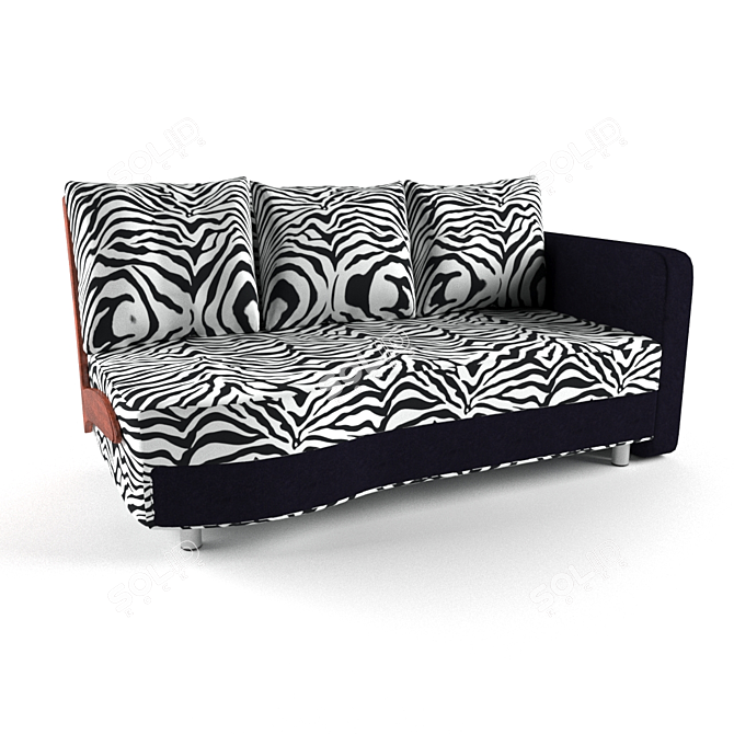 Zebra Print Sofa 3D model image 1