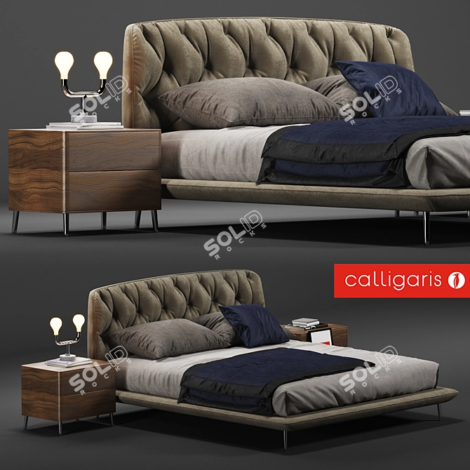 Calligaris Hampton Bed Set 3D model image 1