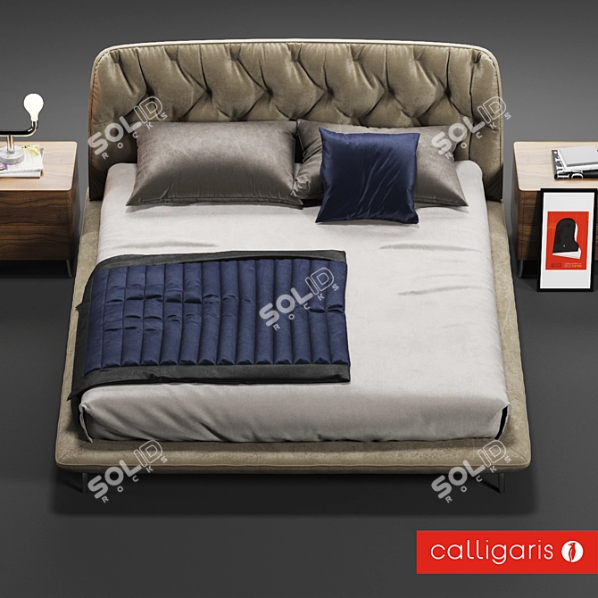 Calligaris Hampton Bed Set 3D model image 2