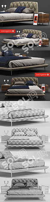 Calligaris Hampton Bed Set 3D model image 3