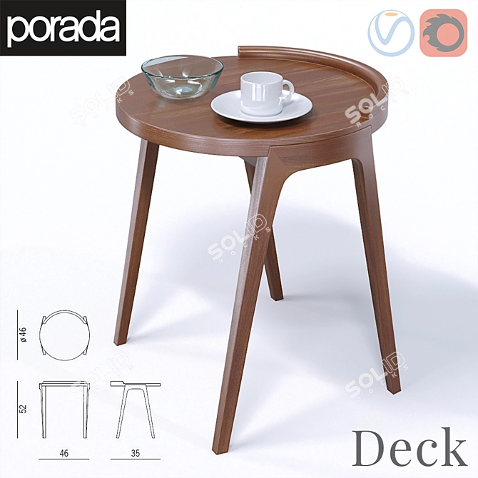 Modern Deck Coffee Table by Porada 3D model image 1