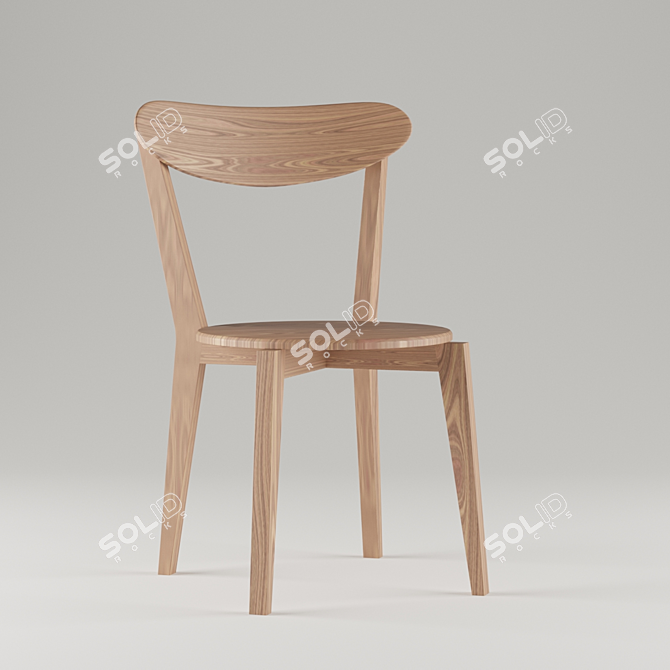 JYSK Style Wooden Dining Chair 3D model image 1