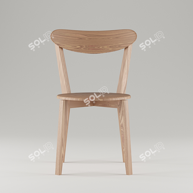 JYSK Style Wooden Dining Chair 3D model image 2