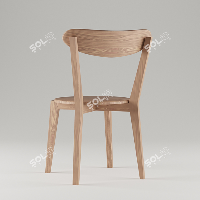 JYSK Style Wooden Dining Chair 3D model image 3