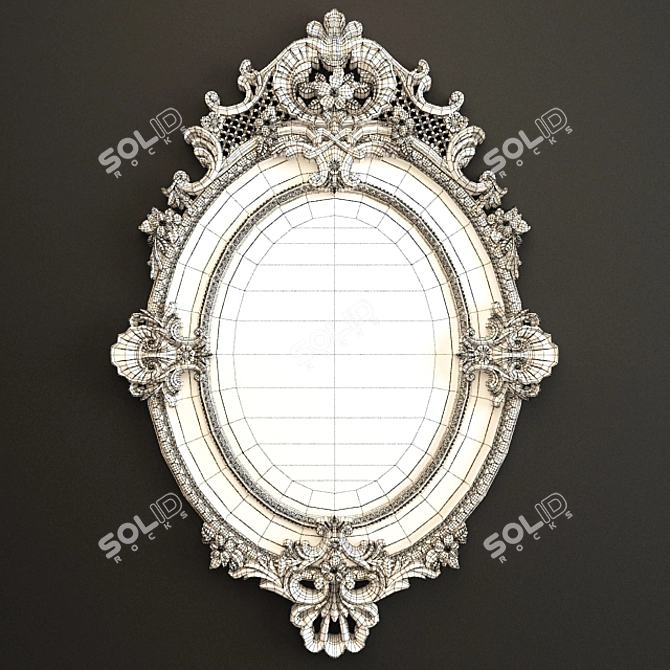 French Louis XV Gilt Oval Mirror 3D model image 3