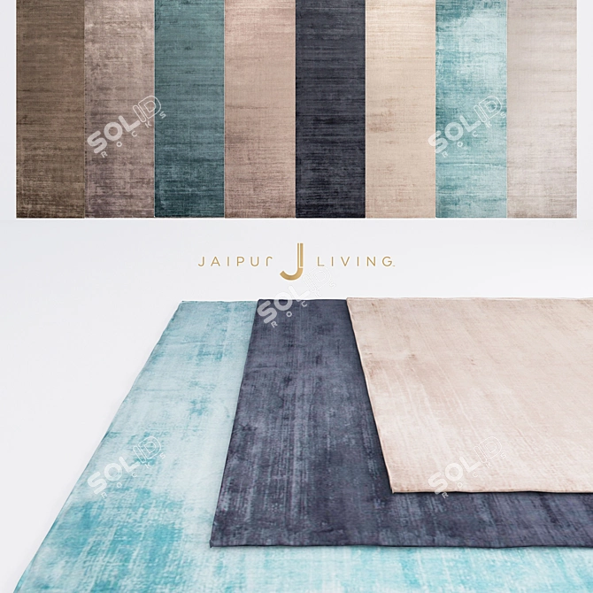 Elegant Jaipur Yasmin Rug 3D model image 1