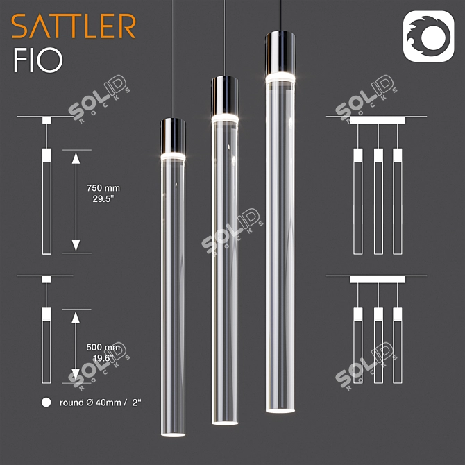 Sattler Fio Pendant Light 3D model image 1