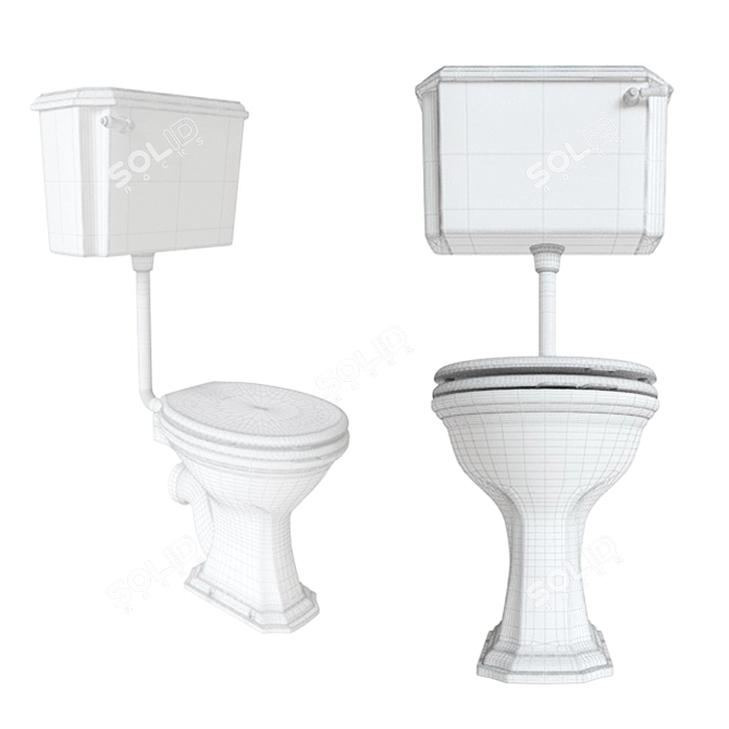 Elegant Oxford Toilet Bowl 3D model image 2