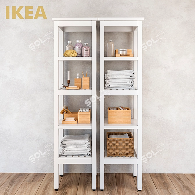 Hemnec IKEA Bamboo Bathroom Set 3D model image 1